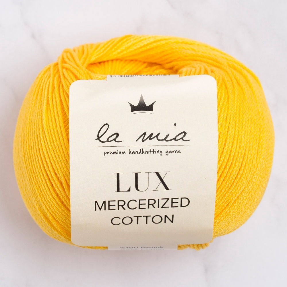 La Mia Lux Mercerized Cotton Dark Yellow Hand Knitting Yarn - 181 - 33754