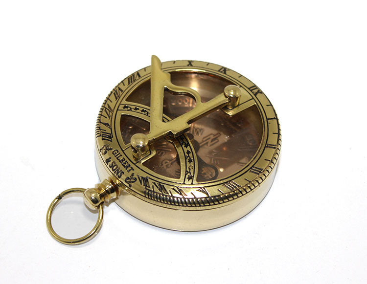 Brass Sundial and Compass Model