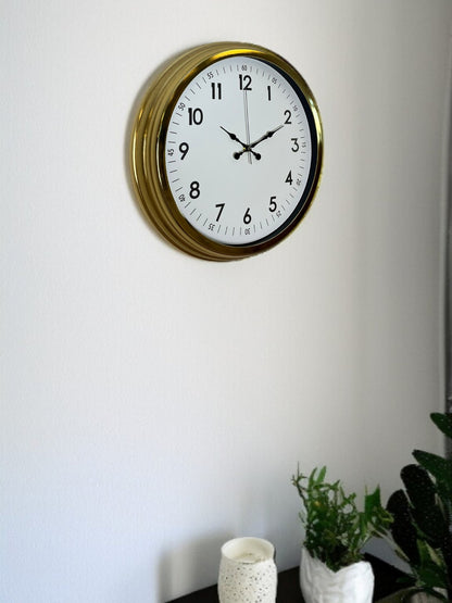 Classic White Gold 40 Cm Metal Duvar Saati