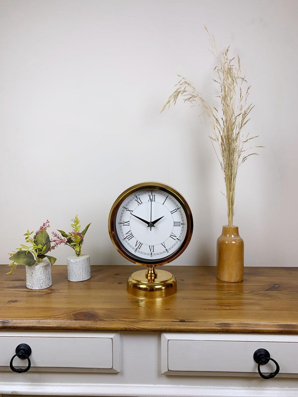 Gold Metal Retro Masa Saati 25×20 cm