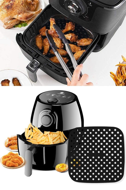 Starixa® Renkli Isıya Dayanıklı Yıkanılabilir Silikon Fırın Ve Airfryer Kare Pişirme Matı 21,5 Cm