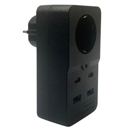 Starixa® Isıya Dayanıklı Termal Akım Korumalı 1 Priz Girişli 2 USB Girişli 2 TYPE-C Girişli Pirz