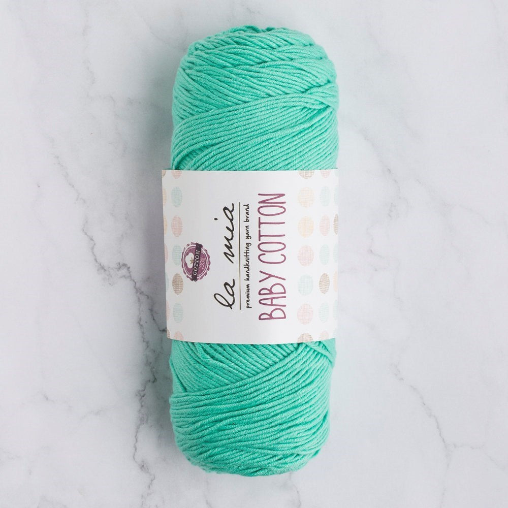 خيط حياكة يدوي من La Mia Baby Cotton بلون أخضر مائي - L027 - 33649