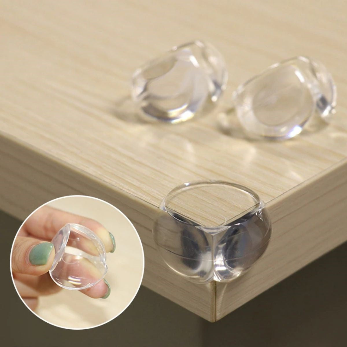 Starixa® Bebek Çocuk Yumuşak ve Esnek Dairesel Şeffaf Yapışkanlı Güvenlik Köşe Koruyucu (4 Adet)