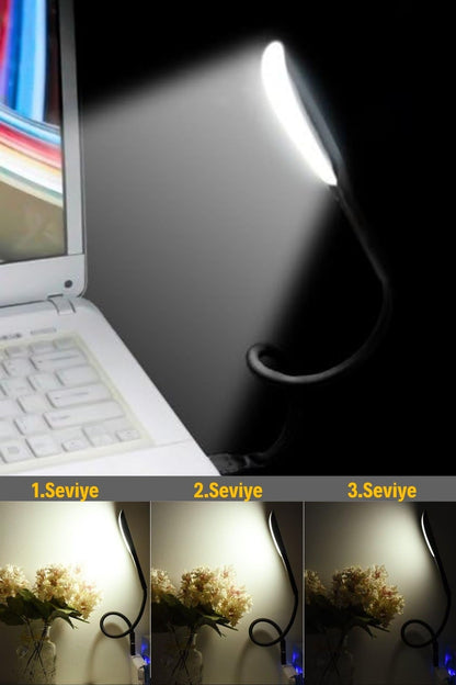 Starixa® USB Girişli 14 Ledli 3 Kademeli Dokunmatik Masa/Kitap Okuma Lambası Ledi Siyah