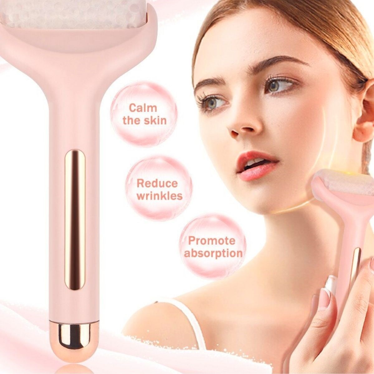 Starixa®  Ice Roller Buz Silindiri Terapi Etkili Yüz Derma Masaj ve Cilt Soğutma Bakım Aleti