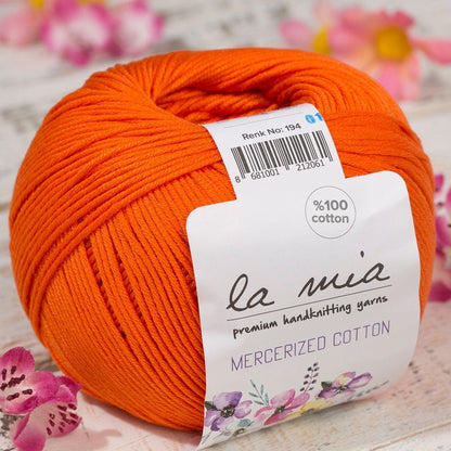 خيوط حياكة يدوية La Mia Mercerized Cotton باللون البرتقالي - 194 - 33582