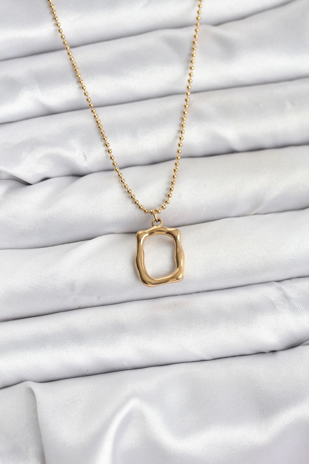 Mey İthalat® 316L Çelik Zincir Gold Renk Model Kadın Kolye