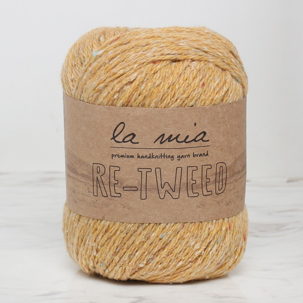 خيوط الحياكة اليدوية La Mia Re-Tweed mélange صفراء - L124 - 34413