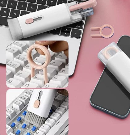 مجموعة تنظيف سماعات الأذن والشاشة ولوحة المفاتيح متعددة الوظائف 7 في 1 لأجهزة AirPods
