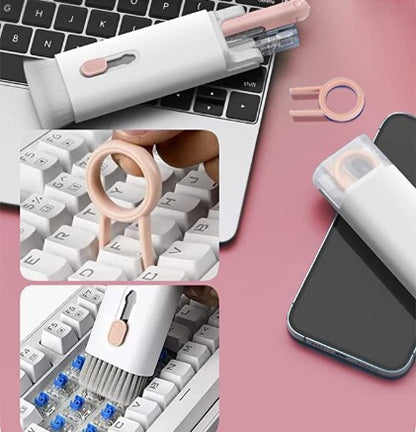 مجموعة تنظيف سماعات الأذن والشاشة ولوحة المفاتيح متعددة الوظائف 7 في 1 لأجهزة AirPods