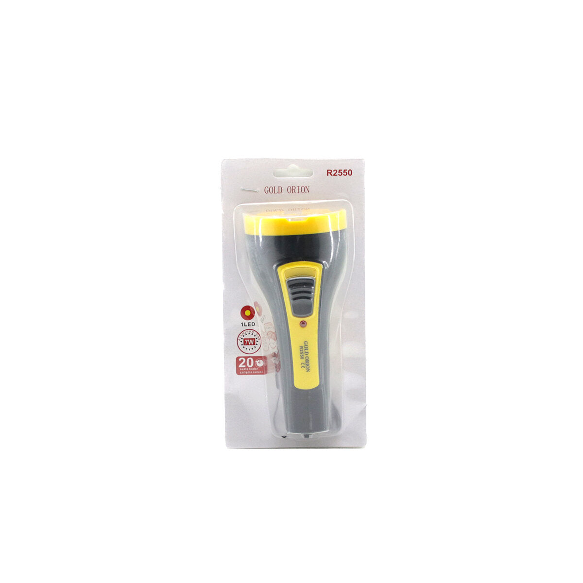 7W TEK LED BOMBELİ GÖVDE FİŞ ŞARJLI EL FENERİ UZUN MESAFELİ KAMBUR R2550 (5347)