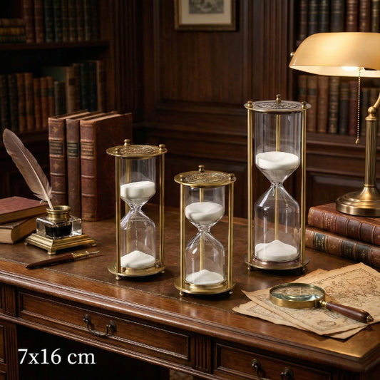 Decorative Glass Hourglass 7x16 cm