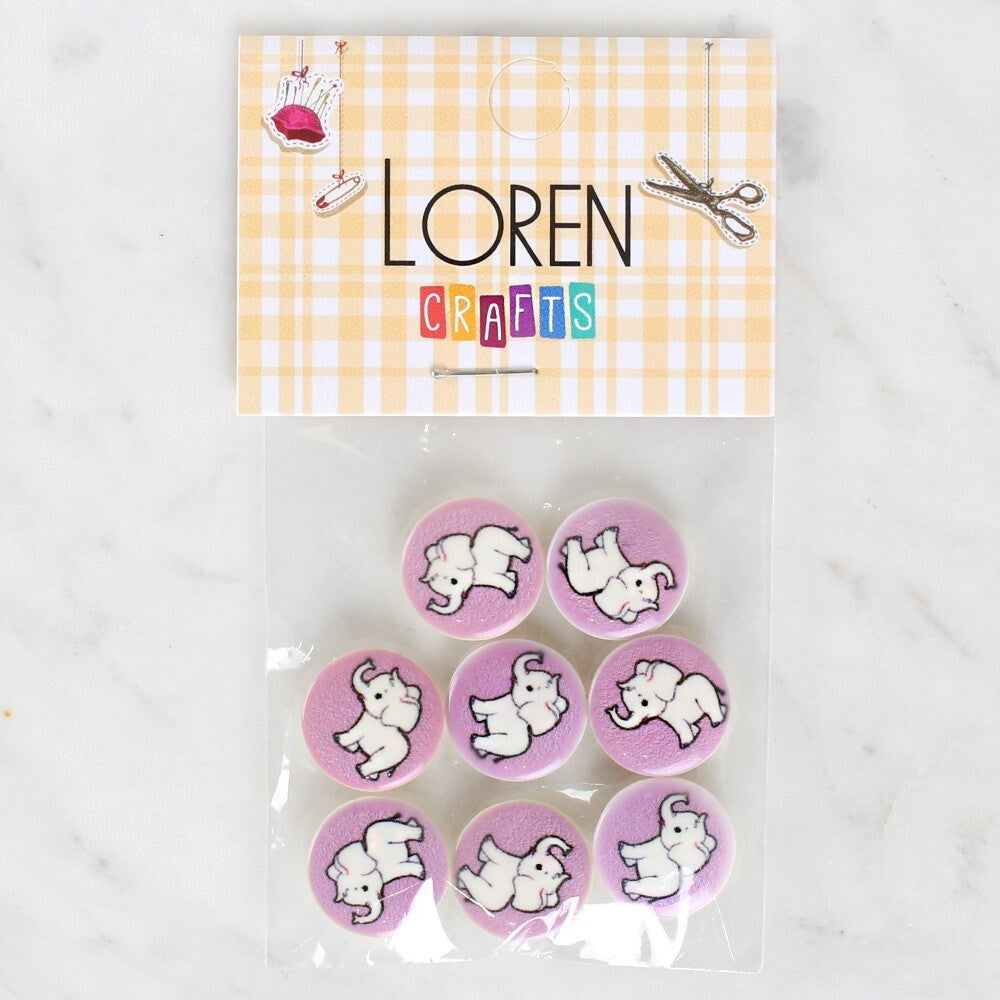 Loren Crafts 8 أزرار فيل - 1040