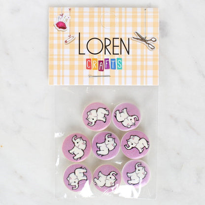 Loren Crafts 8 أزرار فيل - 1040