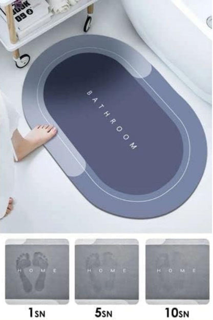 Starixa® Sihirli Süper Su Emici Kaymaz Tabanlı Oval Paspas 40*60 cm
