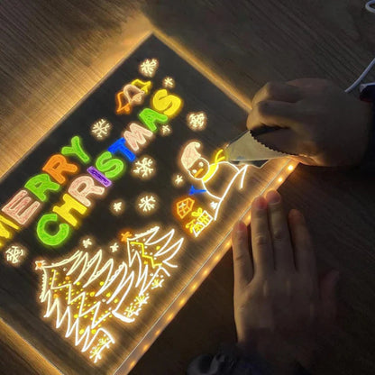 لوح كتابة ورسم مضيء LED - كبير الحجم 30x20 سم