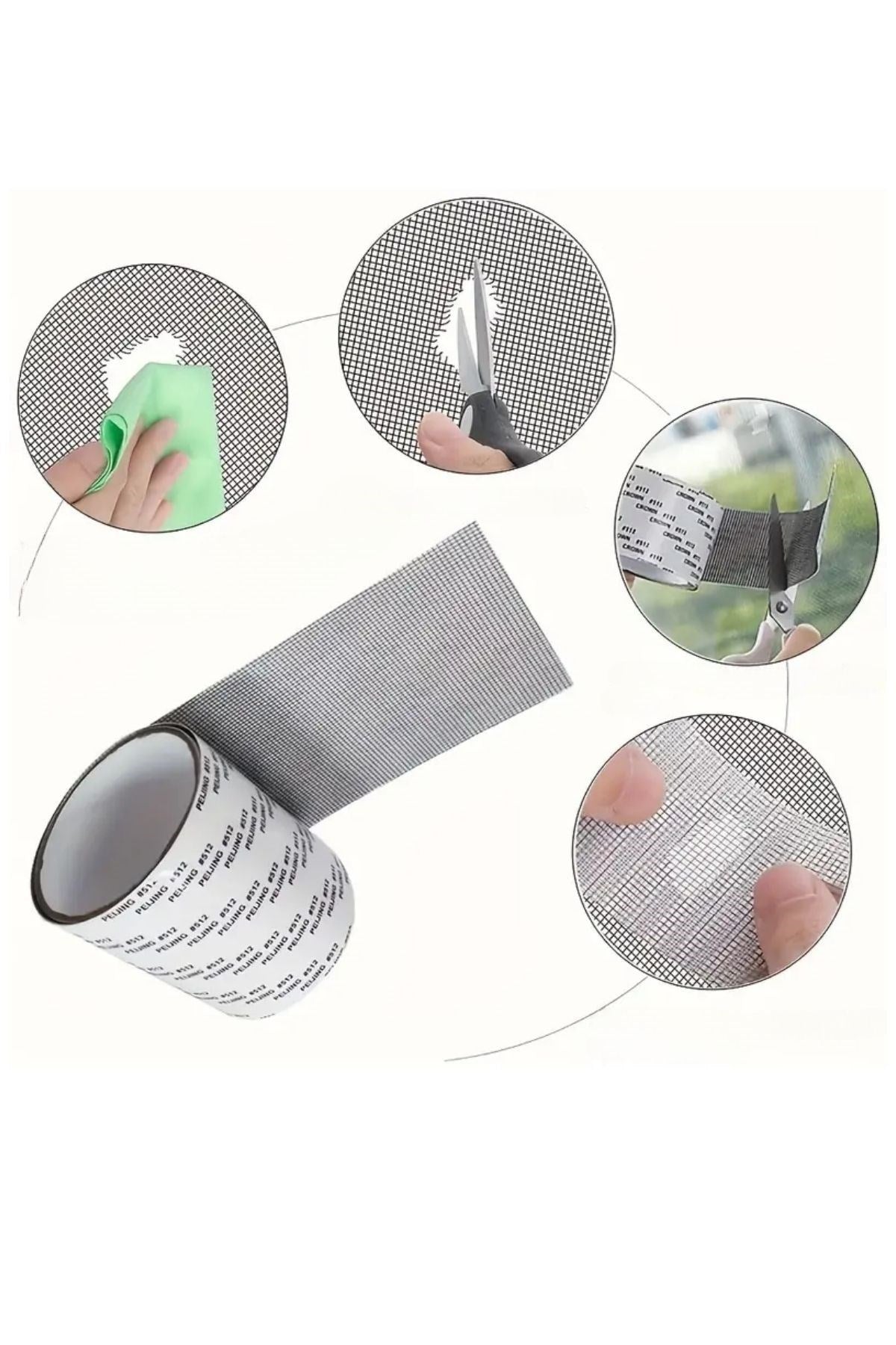 Starixa® Güçlü Yapışkanlı Pencere Tamir Bandı, Böcek Önleyici Yama Bandı 2 mt x 5 cm