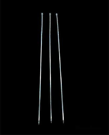Burgulu Kuşbaşı Şişi - Metal - Kalın Kare - 50 cm