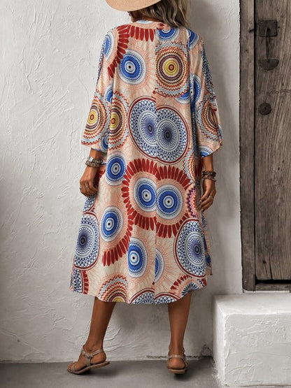 Kadın Kısa Kollu önü Açık Belden Kuşaklı Uzun Kimono