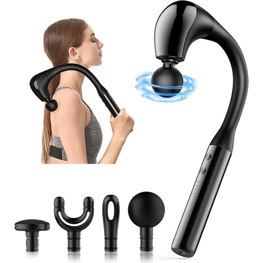 4-Head Long Handle Ergonomic Professional Athlete Massage Gun