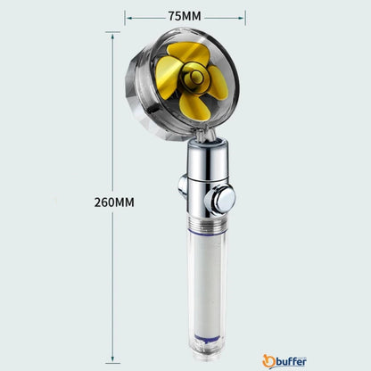 Starixa® Turbo Pervaneli ve Filtreli Su Tasarruflu 360 Derece Dönebilen Tazyikli Duş Başlığı