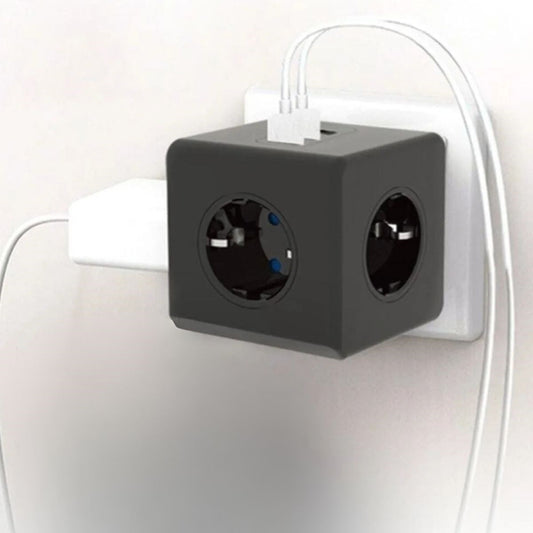 Starixa® Isıya Dayanıklı Termal Akım Korumalı ve Çocuk Korumalı 3 Priz Girişli 3 USB Girişli Küp Priz