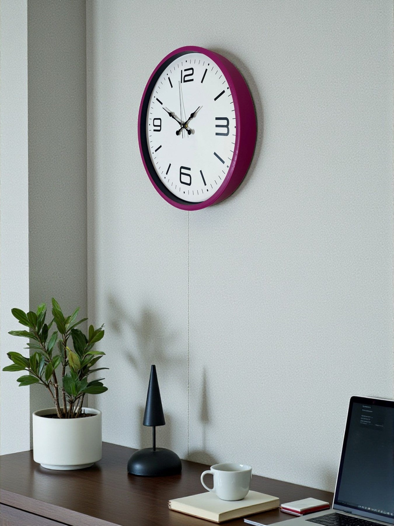 36 Cm Pembe Modern Duvar Saati
