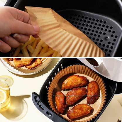Starixa®100 Adet  Air Fryer Pişirme Kağıdı Tek Kullanımlık  Yağlı Kağıdı Yuvarlak Tabak Model