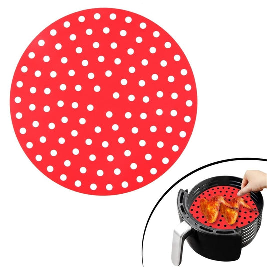 Starixa® Renkli Isıya Dayanıklı Yıkanılabilir Silikon Fırın Ve Airfryer Yuvarlak Pişirme Matı 23 Cm
