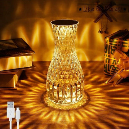 Starixa® Sürahi Model USB Şarjlı Kumandalı 16 Farklı Işık Modlu Masa Üstü Kristal Akrilik Lamba Led