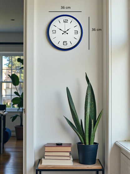 36 Cm Lacivert Modern Dekoratif Duvar Saati