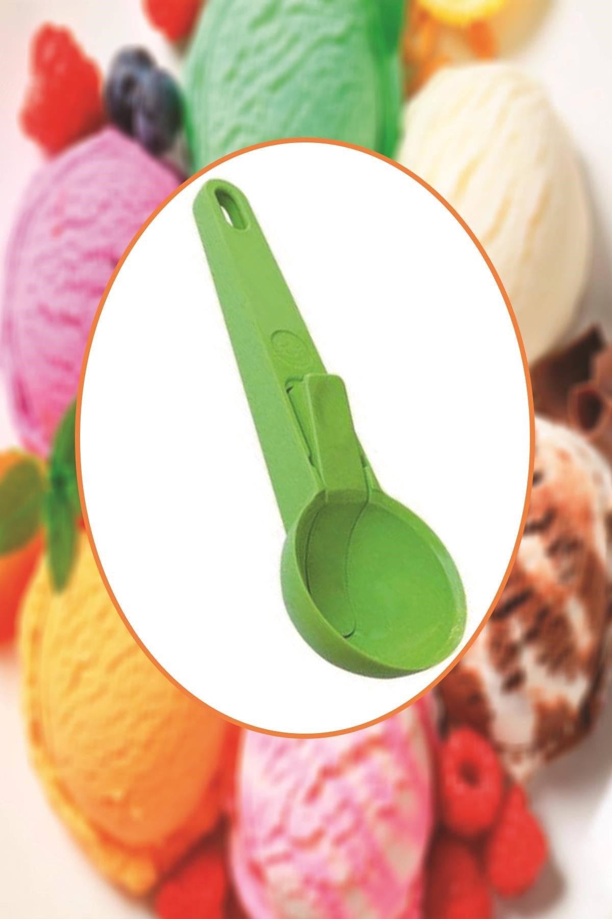 Starixa® Pratik Mandallı Plastik Dondurma Servis Sunum Kepçesi Kaşığı