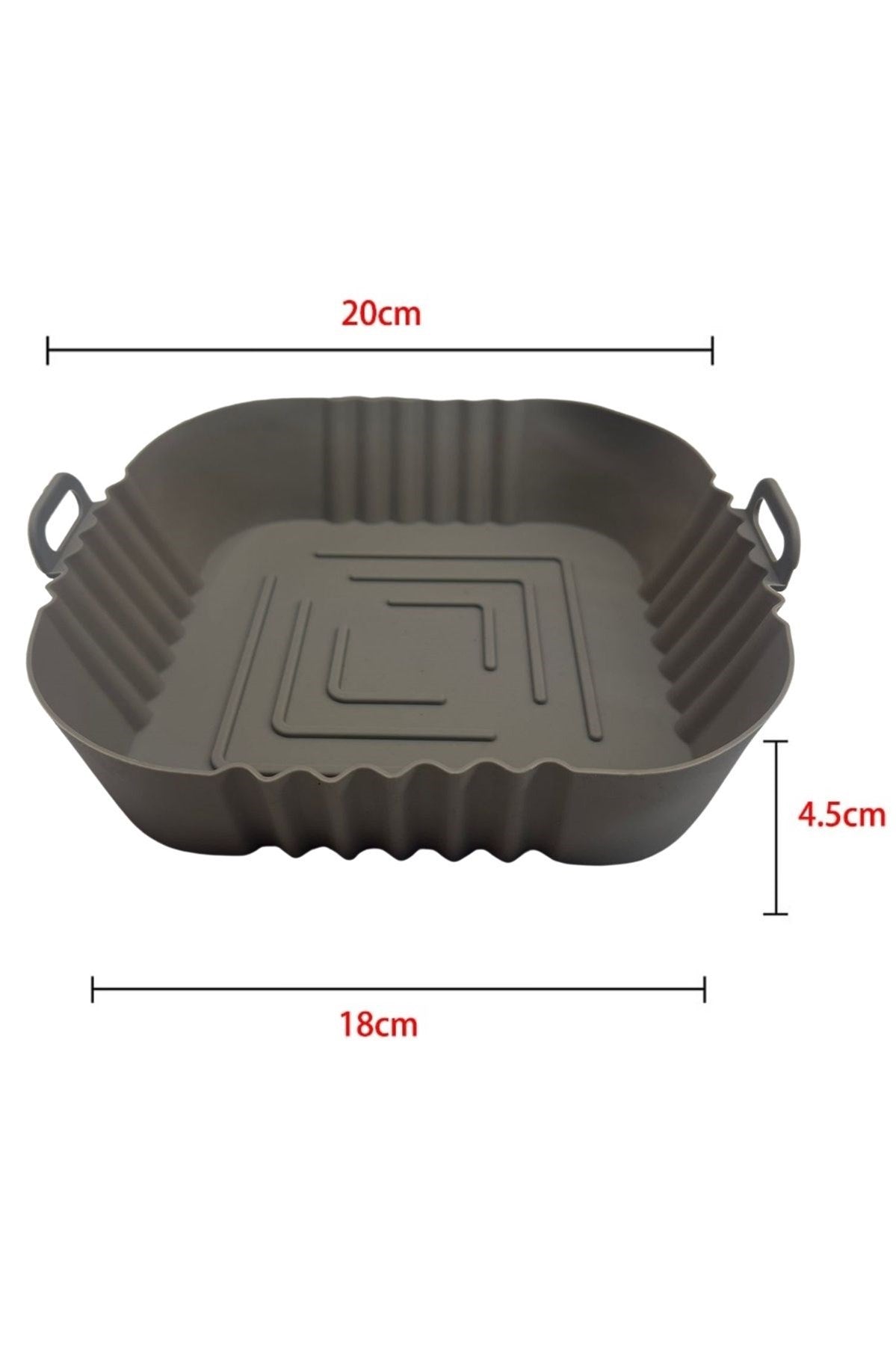 Starixa® Renkli Isıya Dayanıklı Yıkanılabilir Silikon Fırın Ve Airfryer Kare Model Pişirme Matı 20 Cm