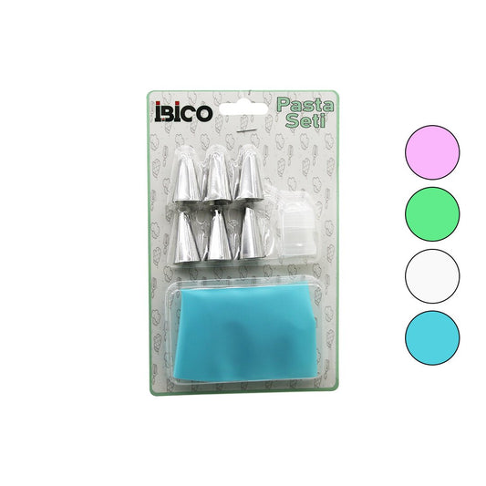 8PCS  PASTA SÜSLEME SETİ  1AD-KREMA TORBASI - 6AD-METAL + 1AD-PLASTİK UÇ (5347)