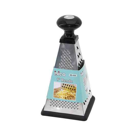 9 INCH - TRIANGLE MODEL PLASTIC KNOB HANDLE 3-SIDED METAL GRATER WITH SILICONE BASE (5347)