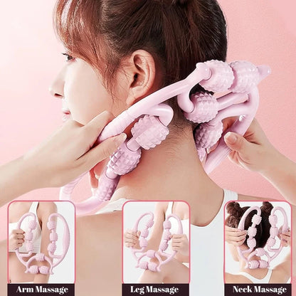 9-Wheel Neck Leg Foot Waist Massager Multi-functional Manual (5347)