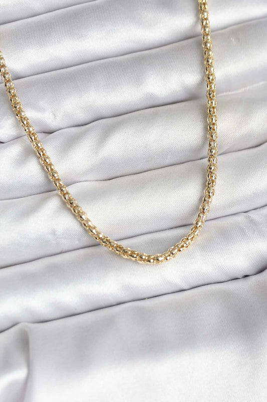 Mey İthalat® 14K Gold Renk Kaplama Boru Zincir Model CM Kadın Kolye
