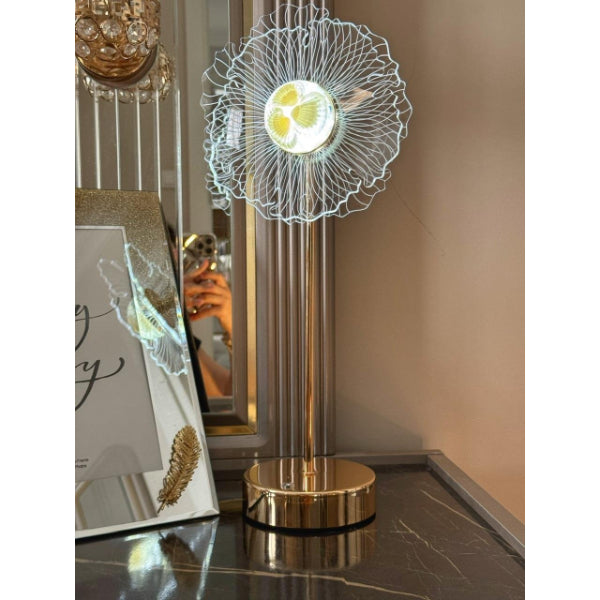 مصباح طاولة LED بتصميم زهرة