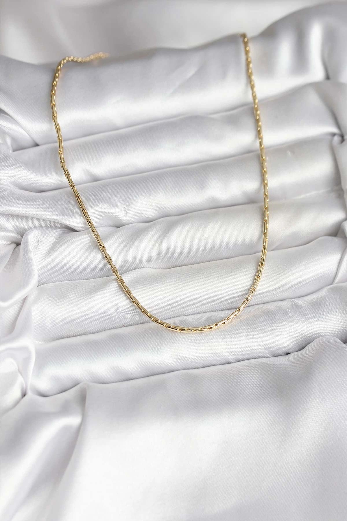 Mey İthalat® 14K Gold Renk Kaplama İnce Zincir Model CM Kadın Kolye