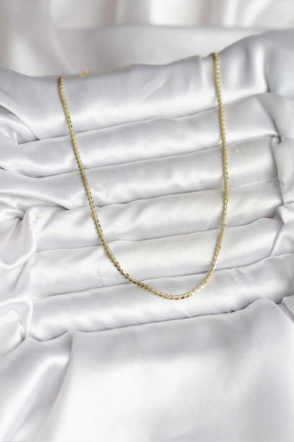 Mey İthalat® 14K Gold Renk Kaplama Ezme Zincir Model CM Kadın Kolye
