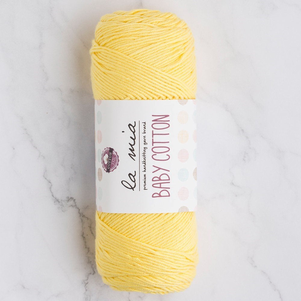 La Mia Baby Cotton Yellow Hand Knitting Yarn - L043 - 33646
