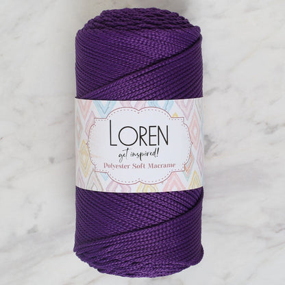 Loren Polyester Soft Macrame Dark Purple Hand Knitting Yarn - LM037 - 34442