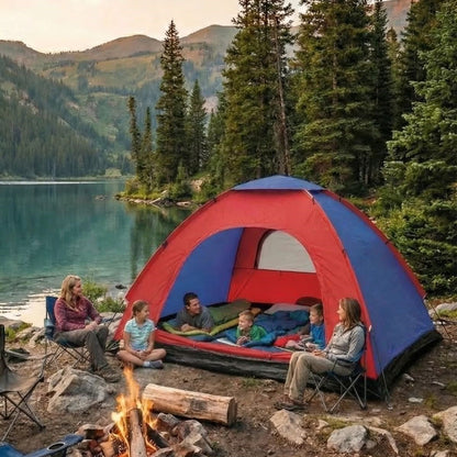 Starixa® 6 Kişilik Manuel Kurulum Kamp Çadırı - Aile, Doğa, Piknik ve Outdoor Kamp Çadırı 220x250x150 cm