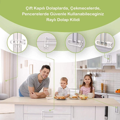 Starixa® Bebek Çocuk Çekmece ve Dolap Koruma Raylı Güvenlik Sistemi Emniyet Kilidi