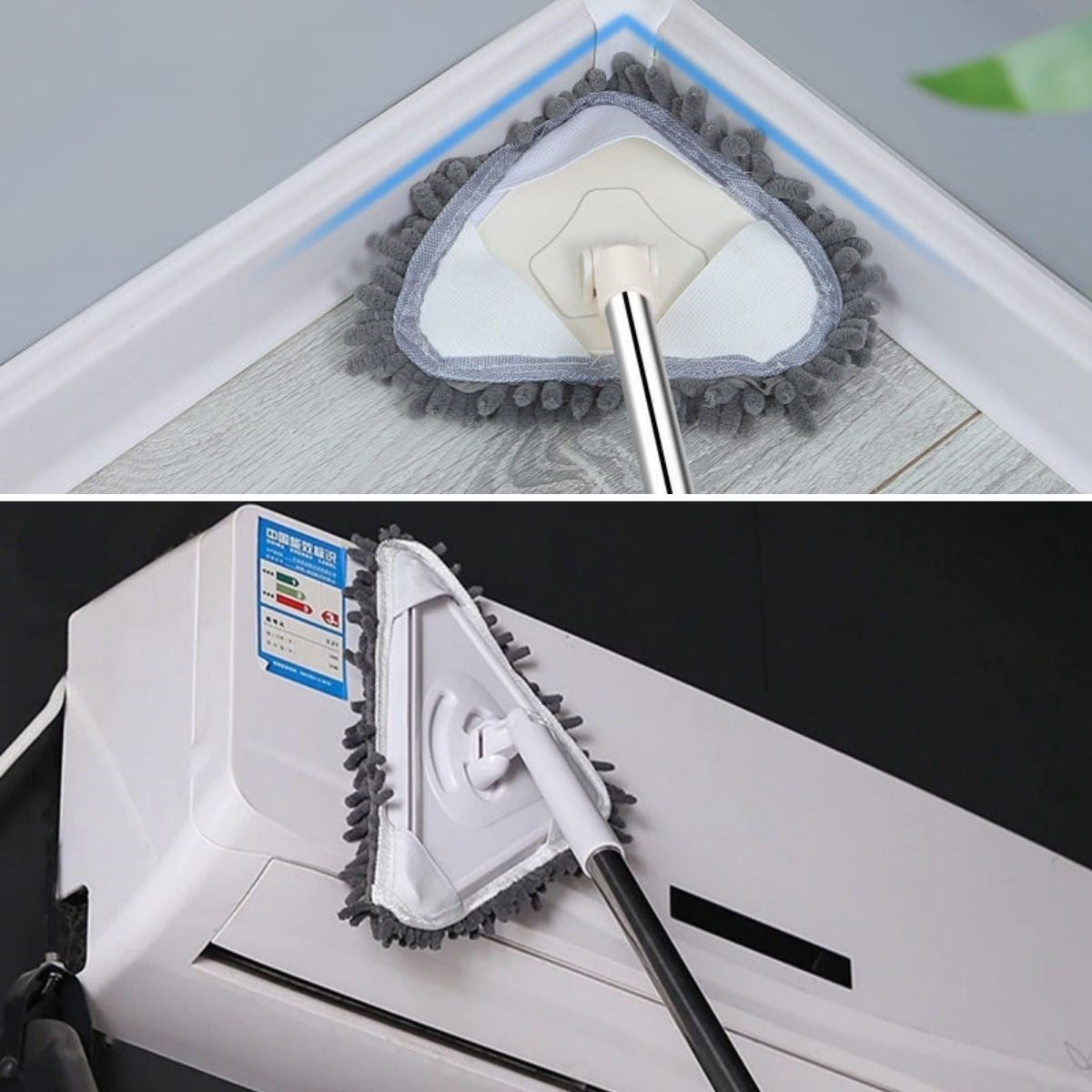 Starixa® Teleskopik Saplı 150 cm Üçgen Mop Cam Duvar Tavan Fayans Parke Temizleyici Mop