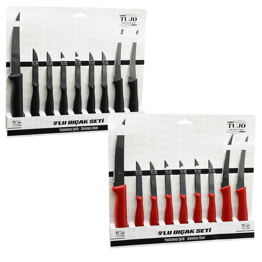 9PCS TIRTIRLI BIÇAK SETİ 1AD 24CM EKMEK 2AD 10CM SEBZE 6AD 6.5CM MEYVE (5347)