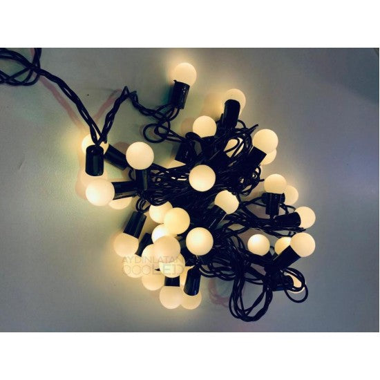 5 متر 28 مصباح LED صغير ضوء أصفر سلك أسود مع قابس