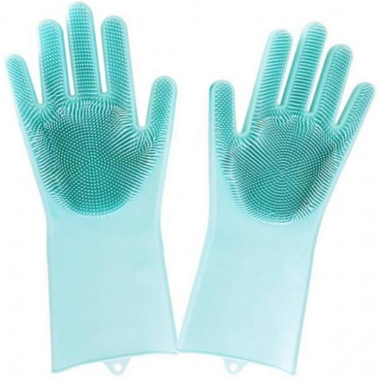 Magic Heat Resistant Silicone Multi-Purpose Dishwashing Glove Brush Magic Gloves