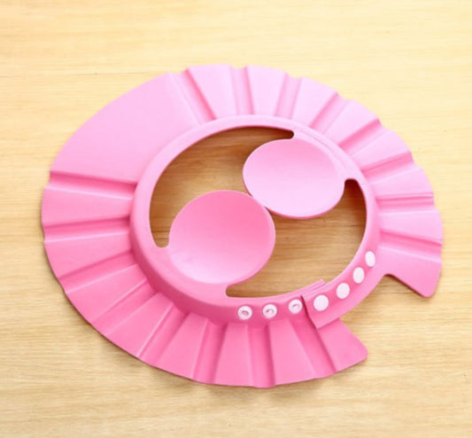 Baby Bath Visor with Buttons and Ear Flaps, Pink